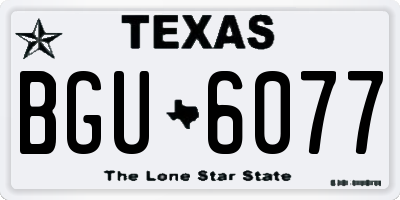 TX license plate BGU6077