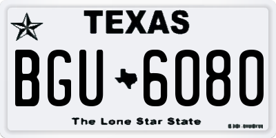 TX license plate BGU6080