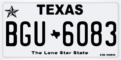 TX license plate BGU6083