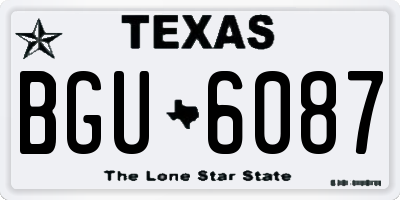 TX license plate BGU6087