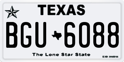TX license plate BGU6088