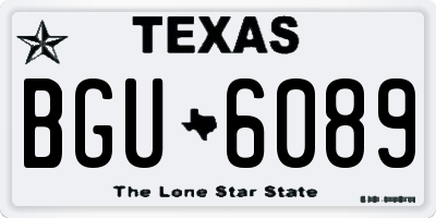 TX license plate BGU6089
