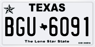 TX license plate BGU6091