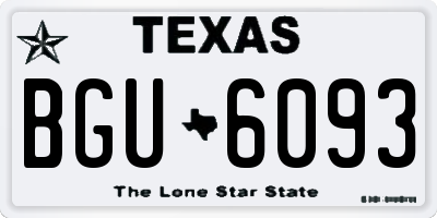 TX license plate BGU6093