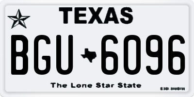 TX license plate BGU6096