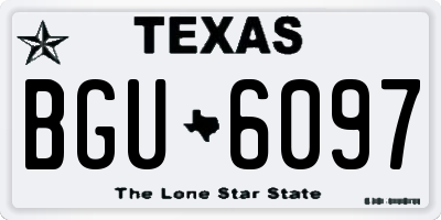 TX license plate BGU6097
