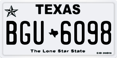 TX license plate BGU6098