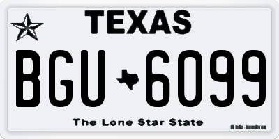 TX license plate BGU6099