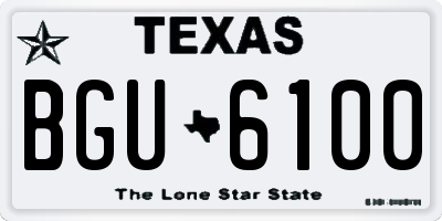 TX license plate BGU6100