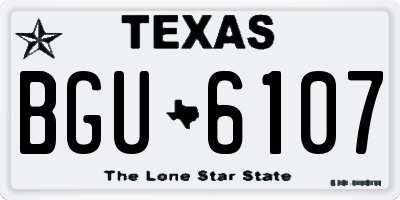TX license plate BGU6107