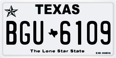 TX license plate BGU6109