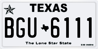 TX license plate BGU6111