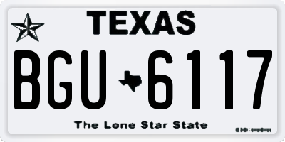 TX license plate BGU6117
