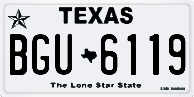 TX license plate BGU6119