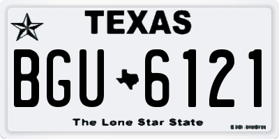 TX license plate BGU6121