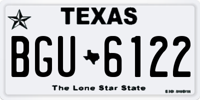 TX license plate BGU6122