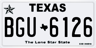 TX license plate BGU6126