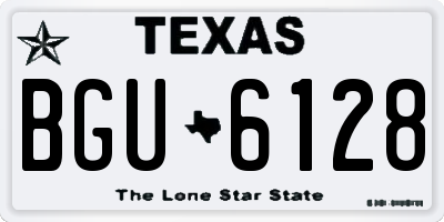 TX license plate BGU6128