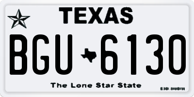 TX license plate BGU6130