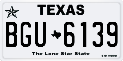 TX license plate BGU6139