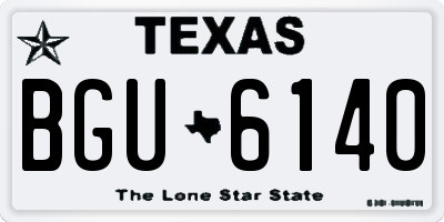 TX license plate BGU6140
