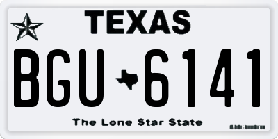 TX license plate BGU6141