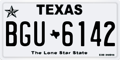 TX license plate BGU6142