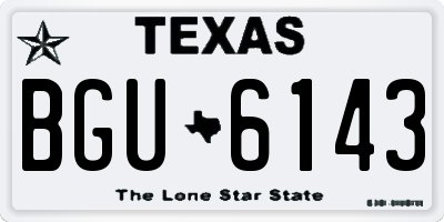 TX license plate BGU6143
