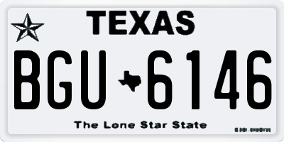 TX license plate BGU6146
