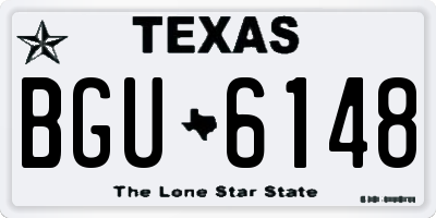 TX license plate BGU6148