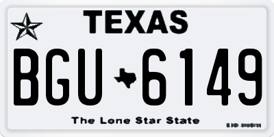 TX license plate BGU6149