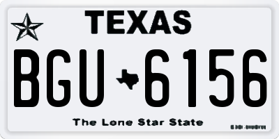 TX license plate BGU6156