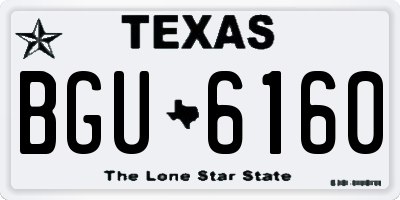 TX license plate BGU6160