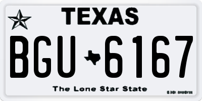 TX license plate BGU6167