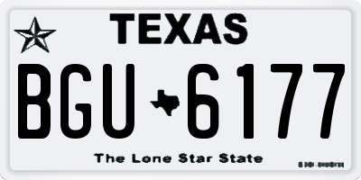TX license plate BGU6177