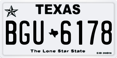 TX license plate BGU6178
