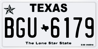 TX license plate BGU6179