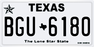 TX license plate BGU6180