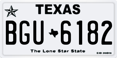 TX license plate BGU6182