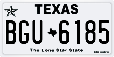 TX license plate BGU6185