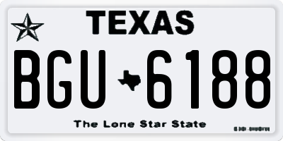 TX license plate BGU6188
