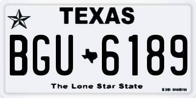 TX license plate BGU6189