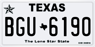 TX license plate BGU6190