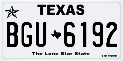 TX license plate BGU6192