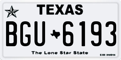 TX license plate BGU6193