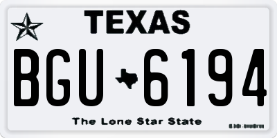 TX license plate BGU6194