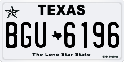 TX license plate BGU6196