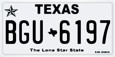 TX license plate BGU6197