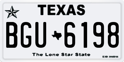 TX license plate BGU6198