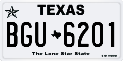 TX license plate BGU6201